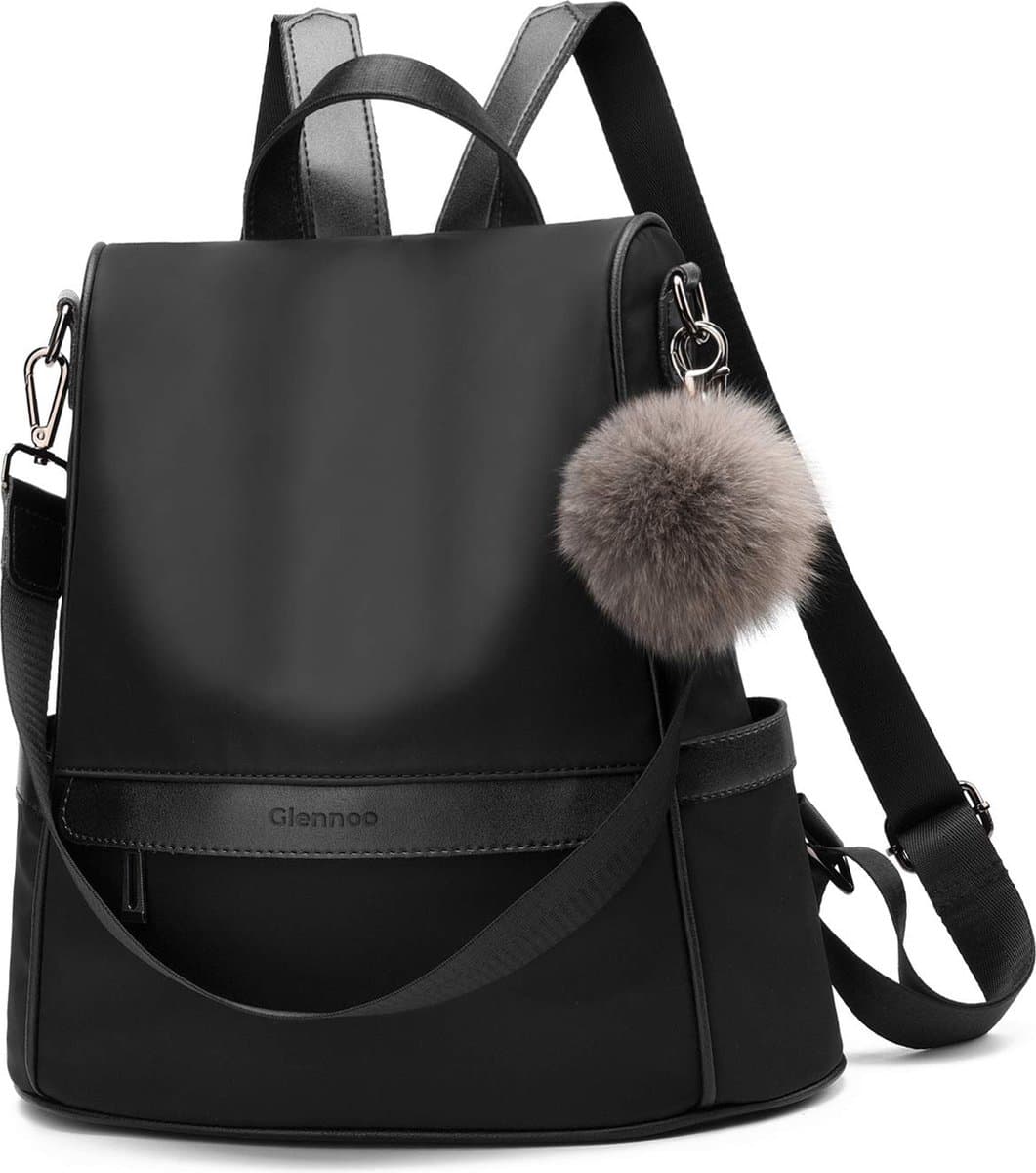 Glennoo Anti-diefstal rugzak - Rugtas dames - Waterdicht - Klein - Anti-theft backpack - Nylon - Zwart