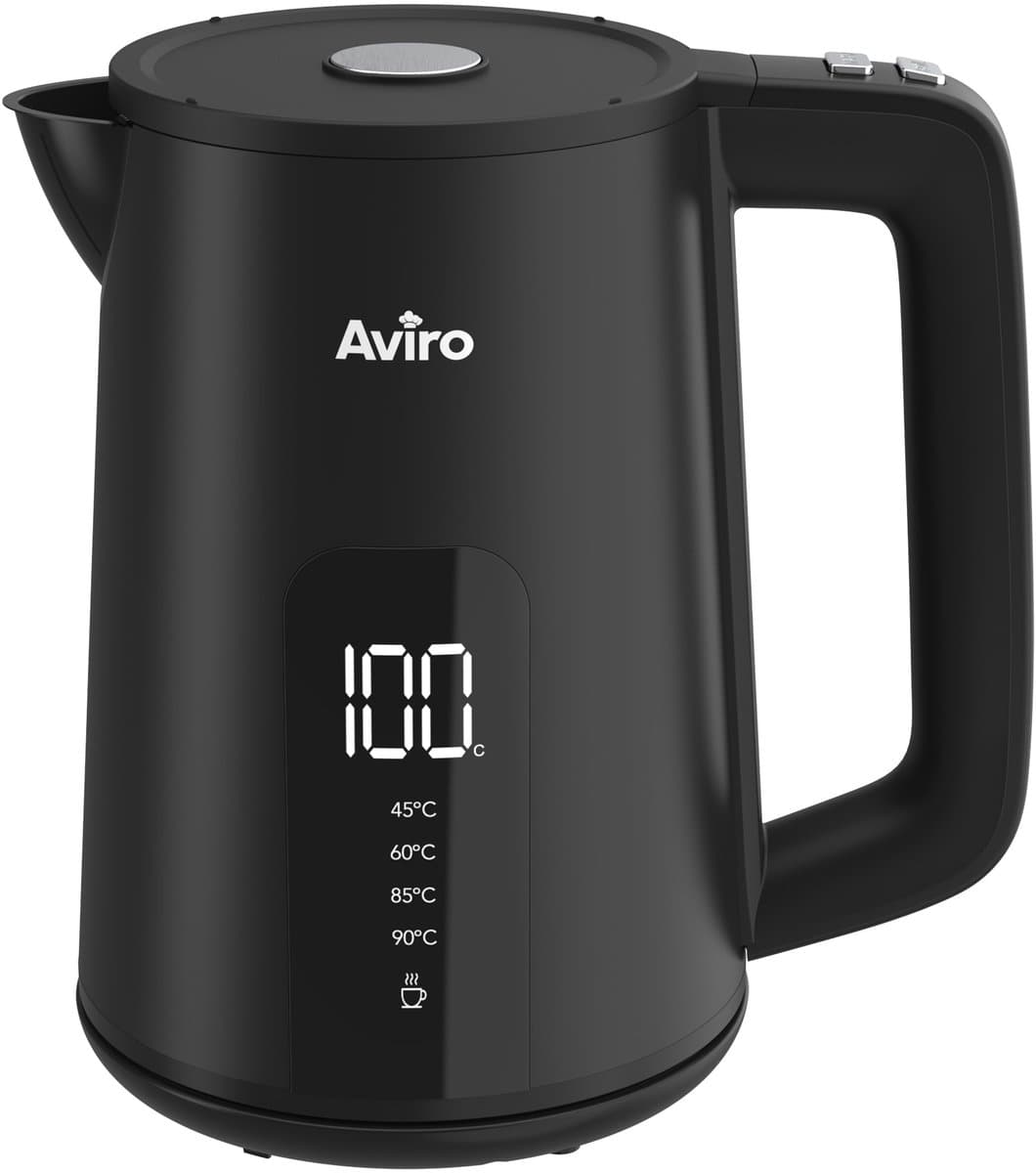 Aviro Waterkoker Met Temperatuurregeling - Warmhoudfunctie - 1.7L - RVS - Dubbelwandig - Elektrisch - 2000W - Zwart
