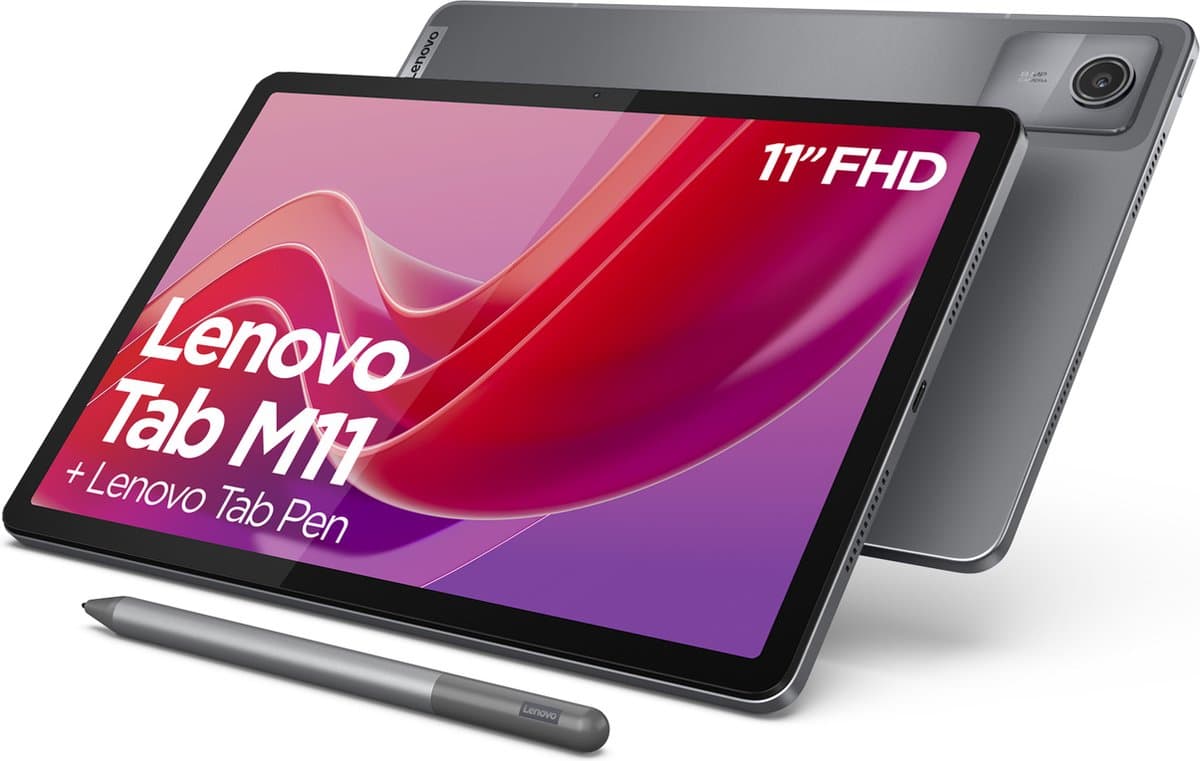 Lenovo Tab M11 – 4GB RAM – 128GB opslag – Inclusief Tab Pen – WiFi – Grijs