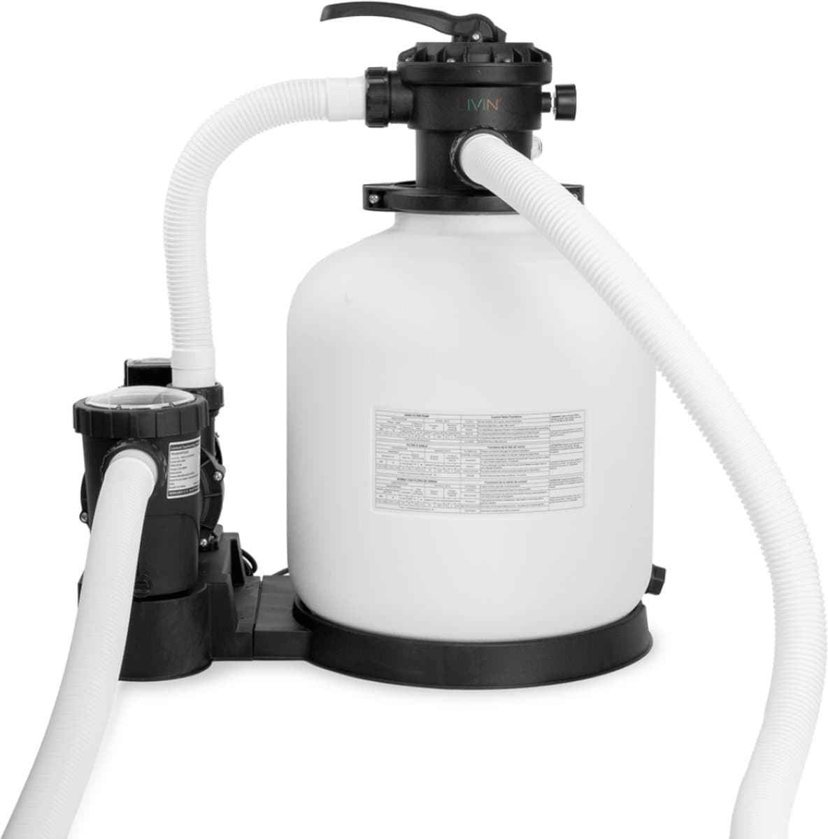 LIVIN' Zandfilterpomp 16 Inch - Zwembadfilterpomp - Zandfilterpomp - Zandfilterpomp voor Zwembad - Filterpomp Zwembad - Geschikt voor Bestway en Intex - Tank 16 Inch - Met Controller - 17.000M3 per uur - Geschikt voor zwembaden van 72-96m3