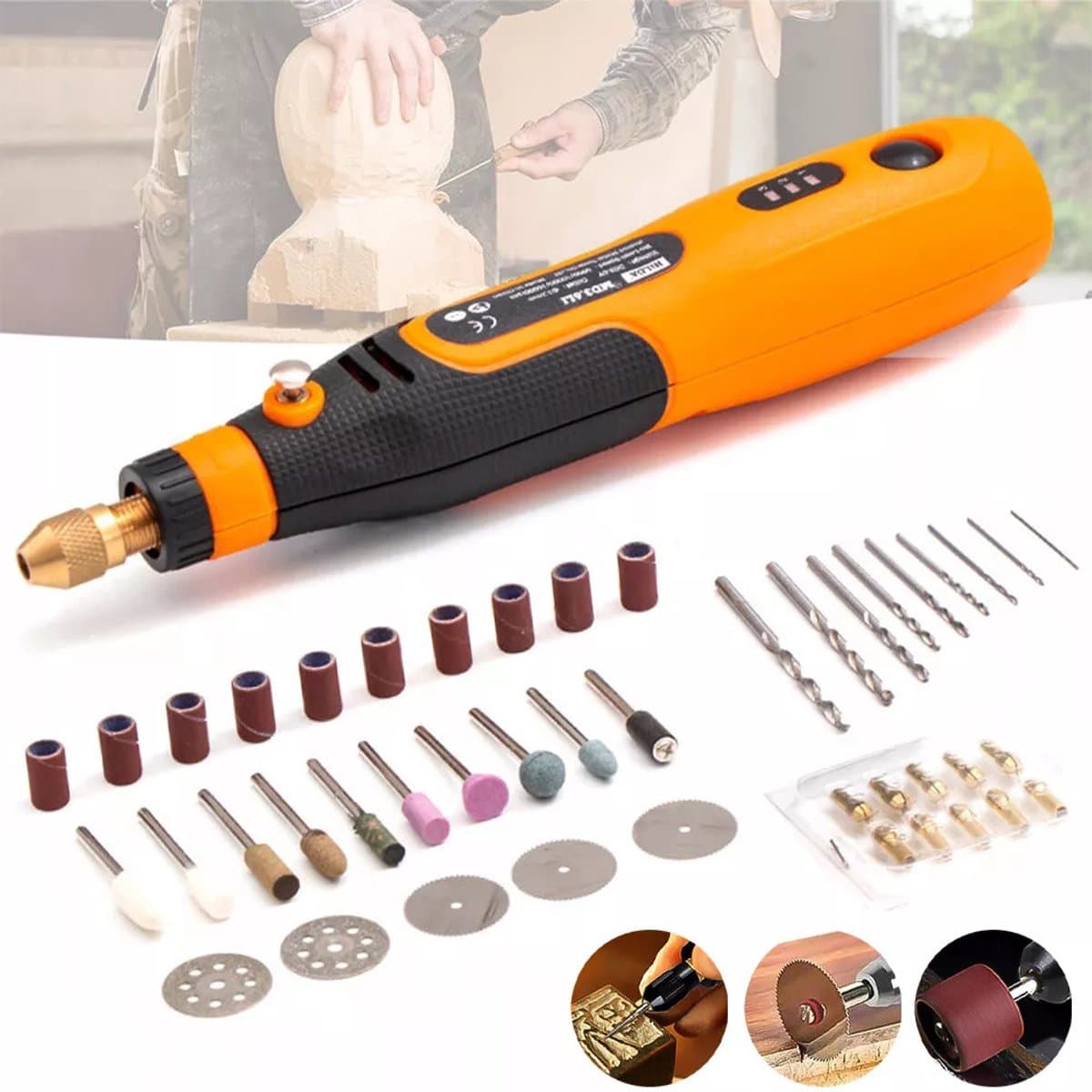 Elektrische slijpmachine-46-Delig Mini Multitool Set - USB Oplaadbaar - Voor Klussen & Hobby - Compleet Gereedschapspakket