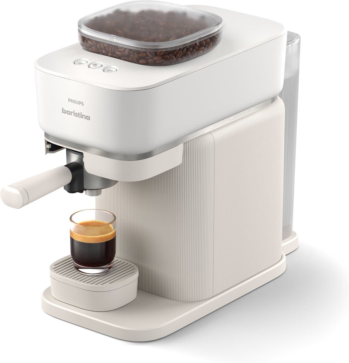 Philips BAR305/00 Baristina - Semi-Automatische Espressomachine - Pistonmachine - Koffiemachine met Bonen - Wit