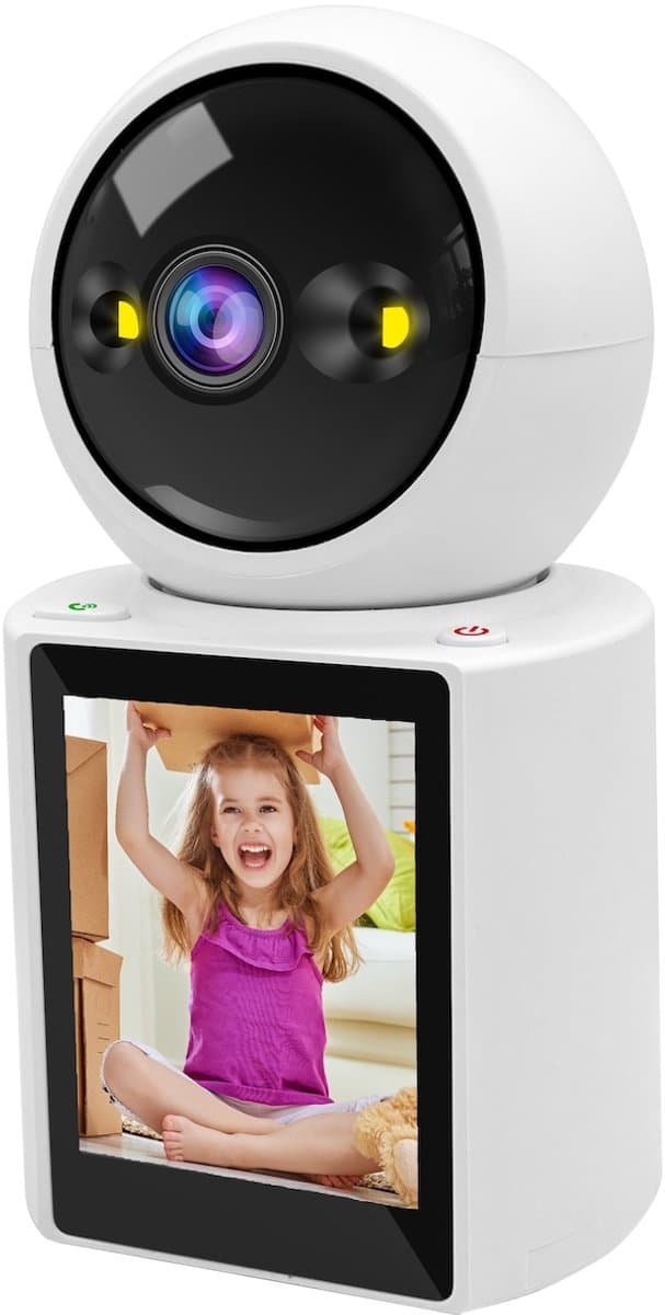 Monitor - HD WiFi IP Camera - Beveiligingscamera met Video Bellen en App-bediening - 2MP Resolutie - IP65 Waterdicht - Geschikt voor Binnen en Buiten