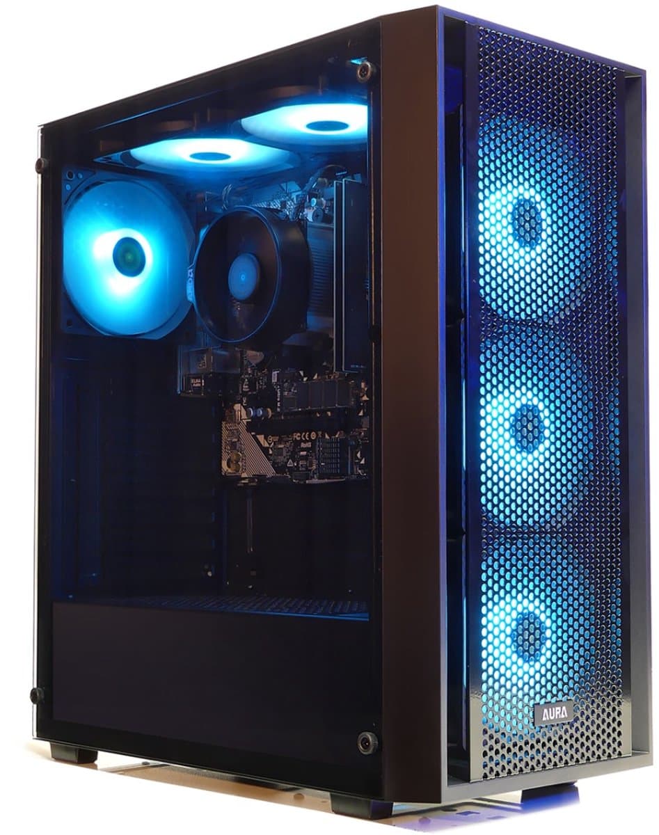 AMD Ryzen 5 5500 Game PC / Gaming Computer - Nvidia GeForce RTX 5060 Videokaart - 16GB RAM - 500GB SSD - Win11 - WiFi 6 / Bluetooth 5.4 - Gamdias Aura GC2