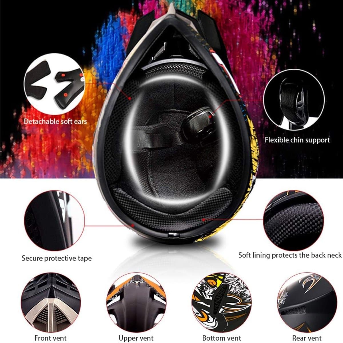 Lexium Motorcross Helm - Maat S - Crosshelm - MTB helm - Motor Helm - MTB Kleding - Cross Helm