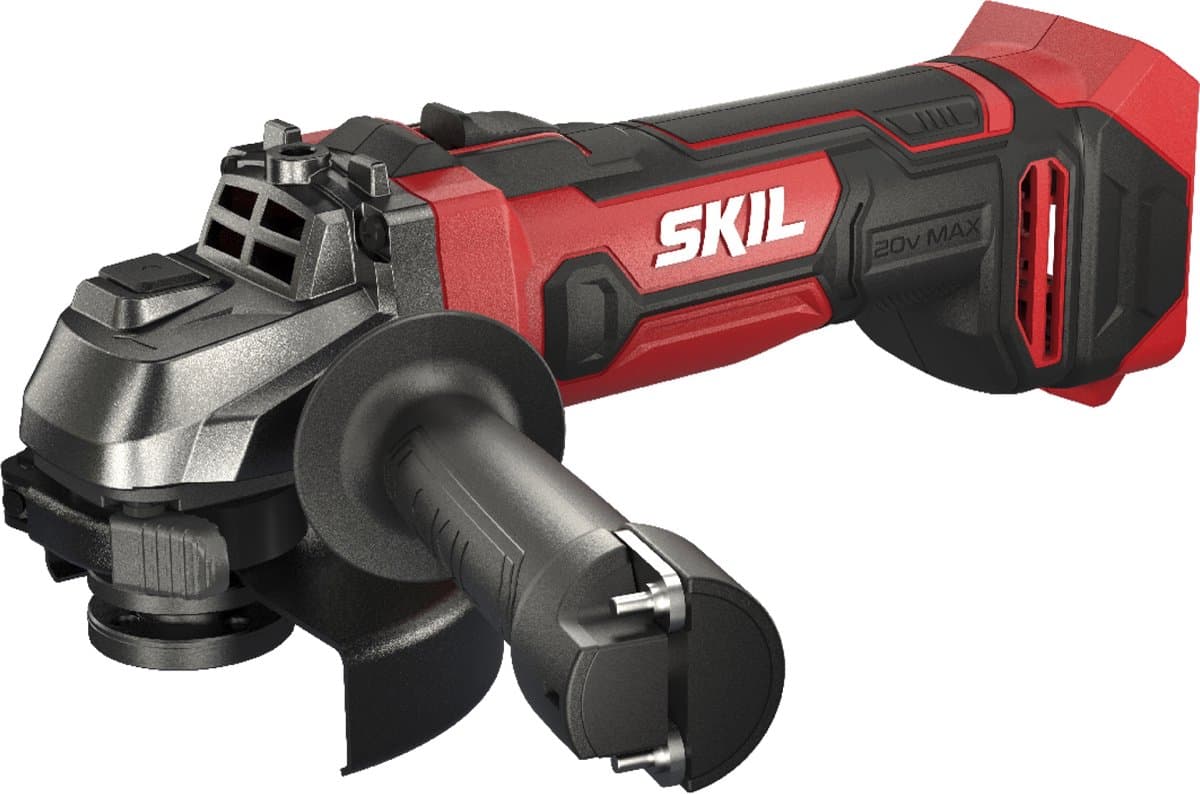 SKIL Accu Haakse Slijper 125 mm - 20V - Slijptol - Slijpmachine - Met Zijhandgreep & Beschermkap - Zonder Accu - Skil 3921 CA