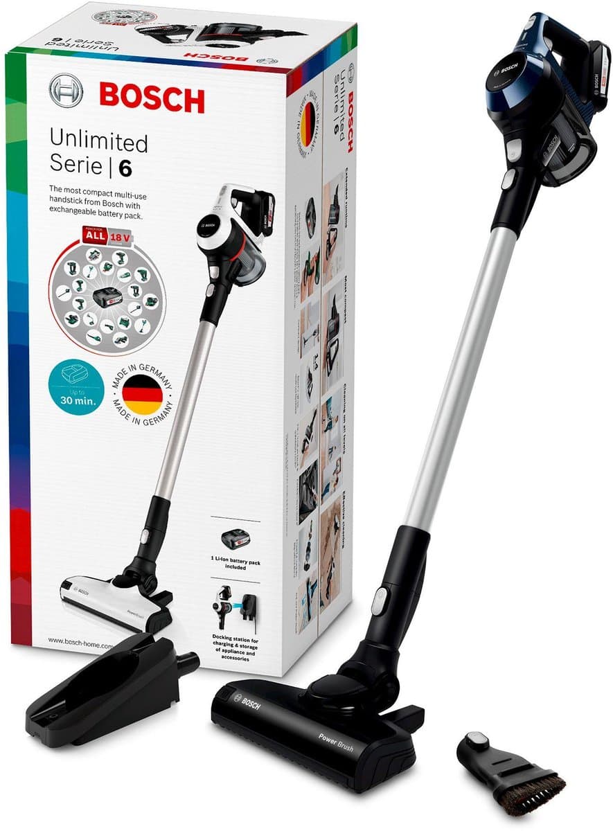 Bosch - Unlimited 6 - BBS611PCK - Steelstofzuiger - Blauw
