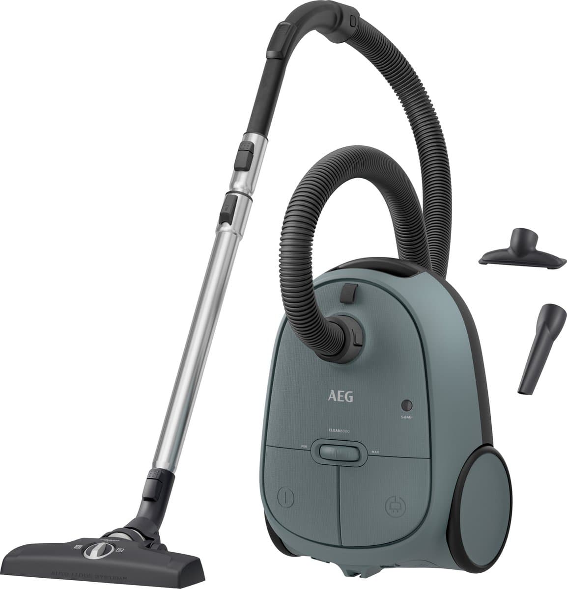 AEG AB61C1OG Clean 6000 - Stofzuiger met zak - Ocean Green - Hepa filtratie - Vacuum cleaner - Alle vloertypen - 650 watt - Lang snoer 12m bereik - 2 extra accessoires - Compact design