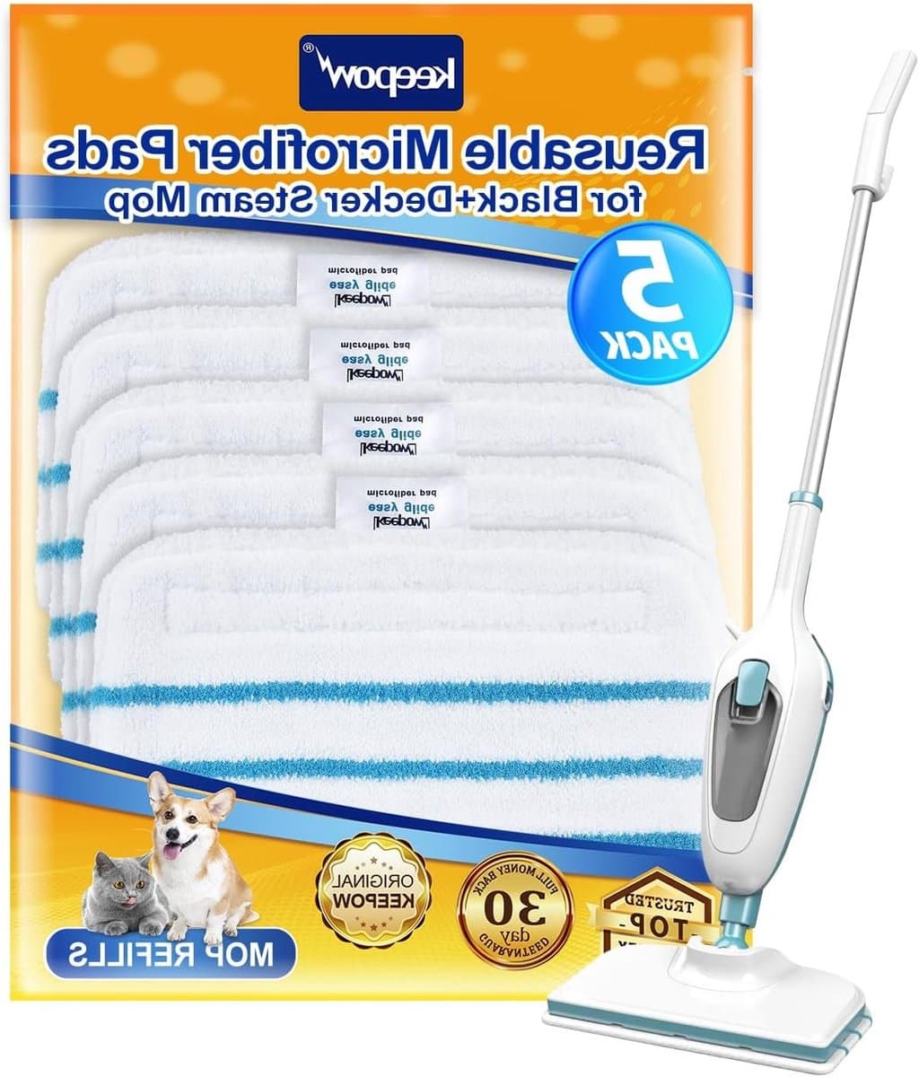 Wasbare Microfiber Pads voor Black & Decker Stoomreiniger - 5 Stuks, Geschikt voor Diverse Modellen, Ideaal voor Grondige Reiniging en Onderhoud