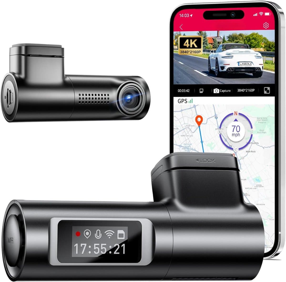 Dashcam - Daschcams - Auto - Camera - Vooruit - Achteruit - Video - Autobeveiliging - Parkeerbeveiliging - Recording - Dag en Nacht - Schadepreventie