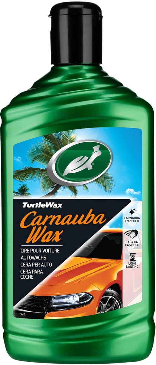 Turtle Wax Carnauba – Autowax – Reinigt & polijst - Langdurige bescherming – Geeft langdurige glans - Verbeterd met nanotechnologie siliconen - 500ml