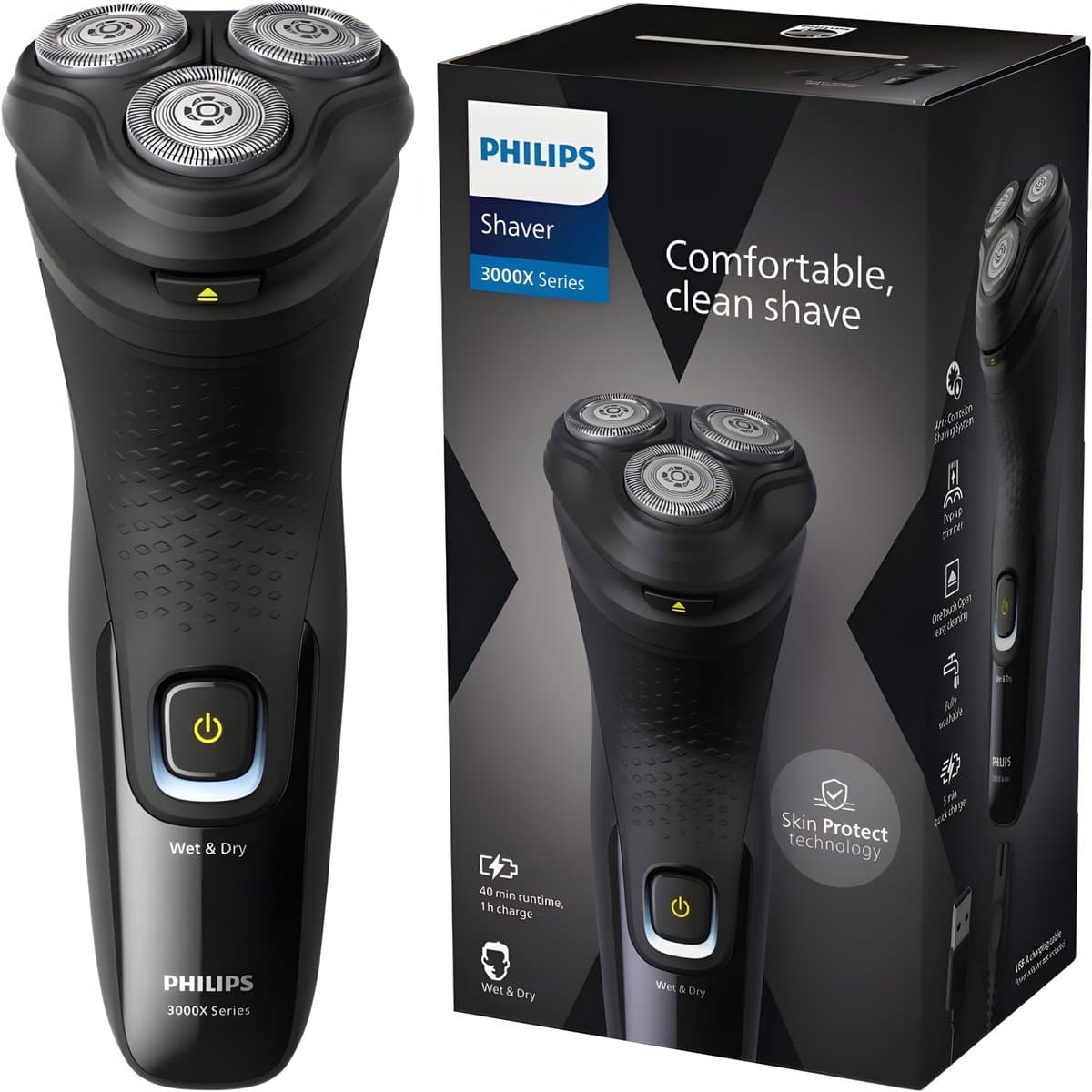 Philips Series 3000x X3021/00 - Elektrisch Scheerapparaat - 27 zelfslijpende mesjes - Nat & droog - IPX7 waterdicht