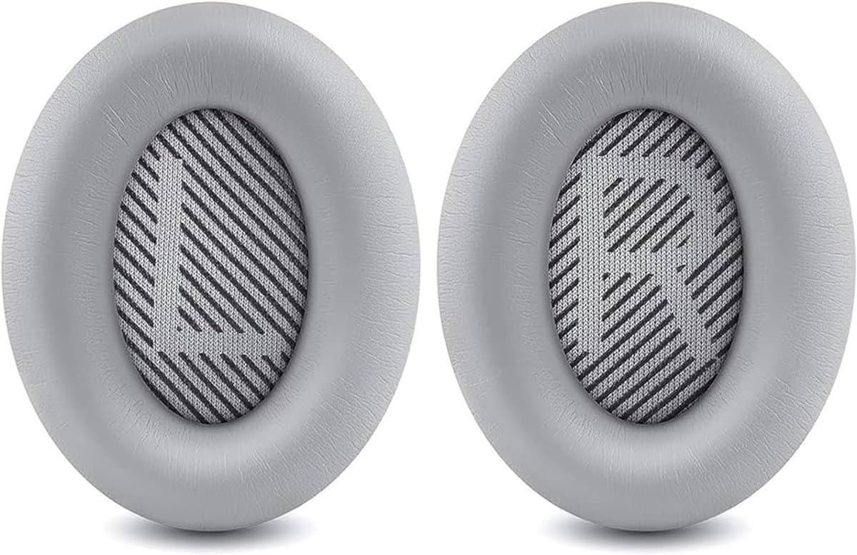 Lederen Set Oorkussens Geschikt Voor Bose Koptelefoon QuietComfort 35, QC35/QC35II/QC45/QC25/QC2/QC15/Soundtrue/Soundlink Around-Ear II AE2 headphones, Vervangende Kussens Voor Hoofdtelefoon - Grijs - 1 Paar