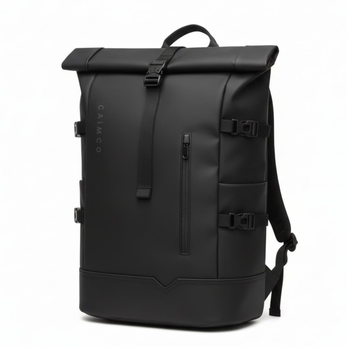 Caimco Roll Rugzak met Laptopvak - Waterdichte Uitbreidbare Rugtas (26–33L) - Handbagage Backpack - Luxe Laptop Rugzak voor Werk, School & Reizen - Zwart