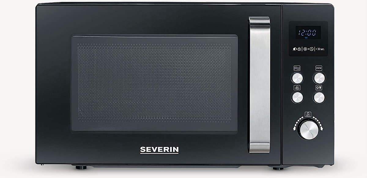 Severin MW 7752 - Combi magnetron met grill- en heteluchtfunctie - Incl. Pizzaplaat Ø 28 cm - 25 Liter - Timer en Automatische programma's - Zwart / Zilver