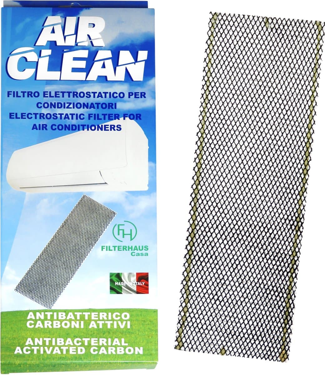 FILTERHAUS universele elektrostatische airco filter - 29,5 x 10 cm - 5 mm - Geschikt voor Mitsubishi en Daikin modellen - Antibacteriël - Mobiel en Split Unit Luchtreiniger