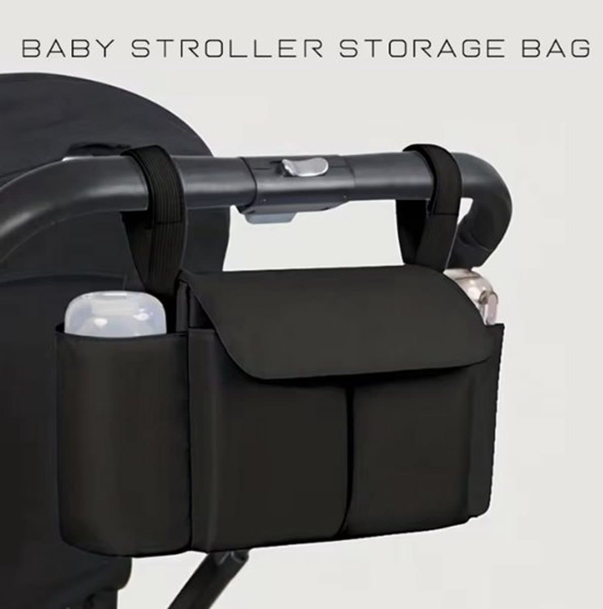 Baby Wandelwagen Organisator - Inclusief Gratis Bijtring - Tas voor Buggy - Baby Wandelwagen Accessoires - Kinderwagen Organizer - Kinderwagen Luiertas - Flessenhouder - Praktische Kinderwagen Tas