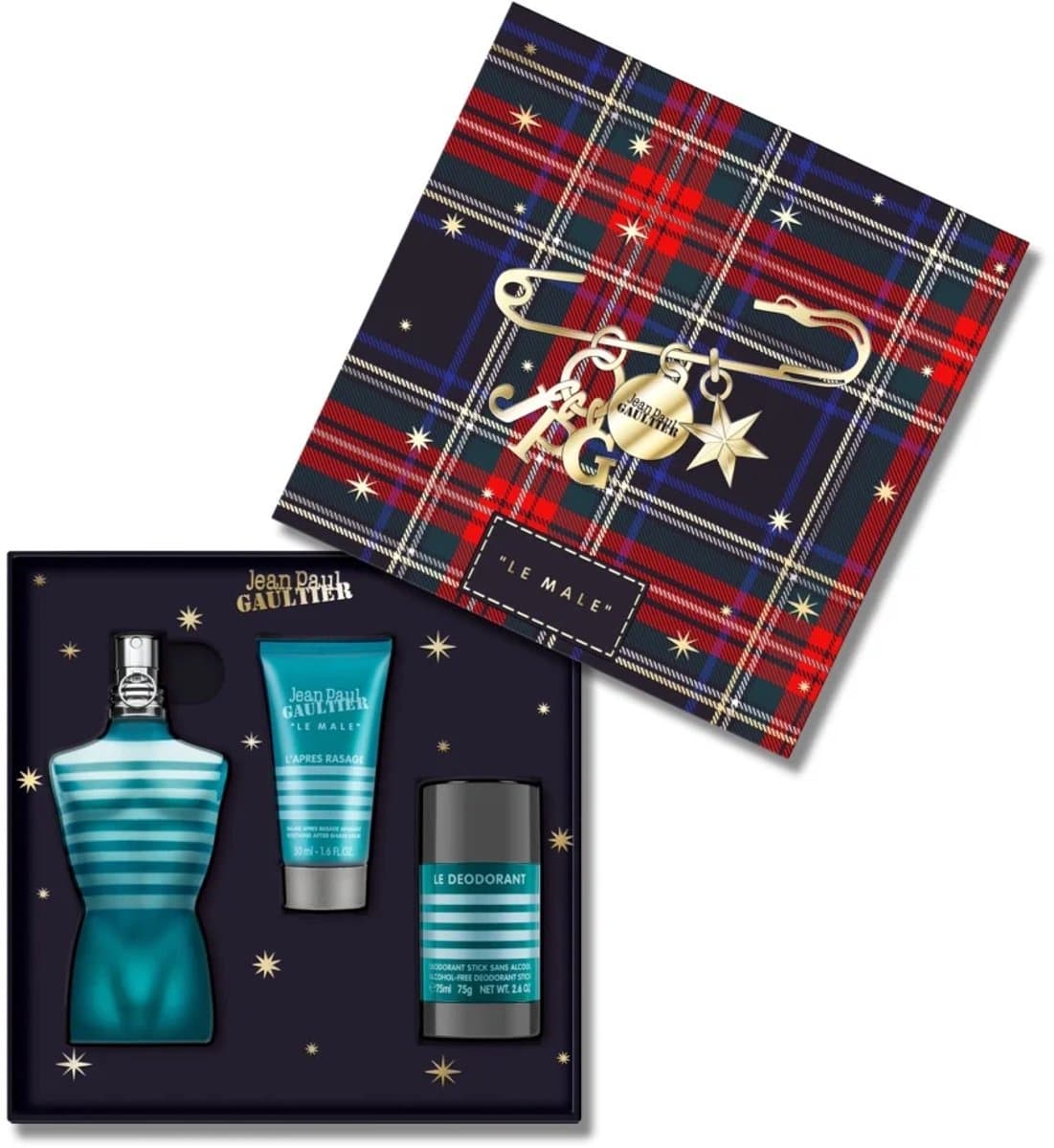 Jean Paul Gaultier Le Male Eau De Toilette Spray 125ml Parfumset + After Shave 50ml + Deodorant stick 75g