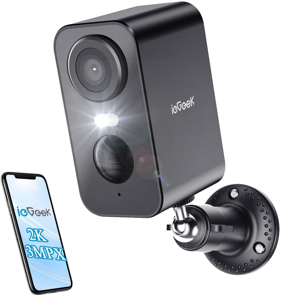 CAMERA OP BATTERIJ - DRAADLOZE AUDIO IP WIFI 3MPX - DUBBELZIJDIGE AUDIO BEVEILIGINGSCAMERA - VOOR THUIS MET ZONNEPANEEL - PIR BEWEGINGSDETECTIE - KLEUREN NACHTZICHT CCTV IP CAMERA SECURITY