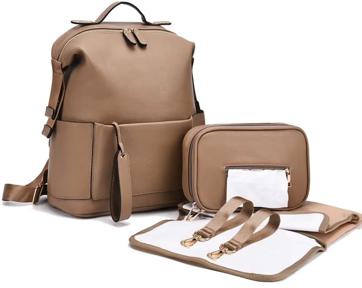 Multifunctionele Lederen Luiertas Grote Capaciteit Babytas Zwangerschaps Rugzak Babyverzorging Luiertassen Reizen Outdoor Baby Rugzak Mama Tas Luiertassen Opbergruimte Baby Essentials