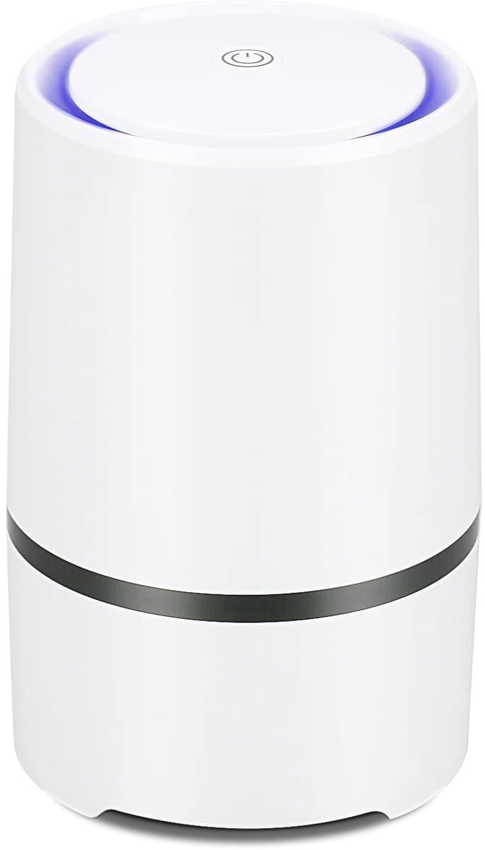 longziming - Luchtreiniger - Air Purifier - Koolstoffilter - 1 stuk - HEPA-filter - Stil (≤28 dB) - Nachtlampje - 8 uur timer - USB - Voor slaapkamer, kantoor en babykamer - 12,5x12,5x20 cm