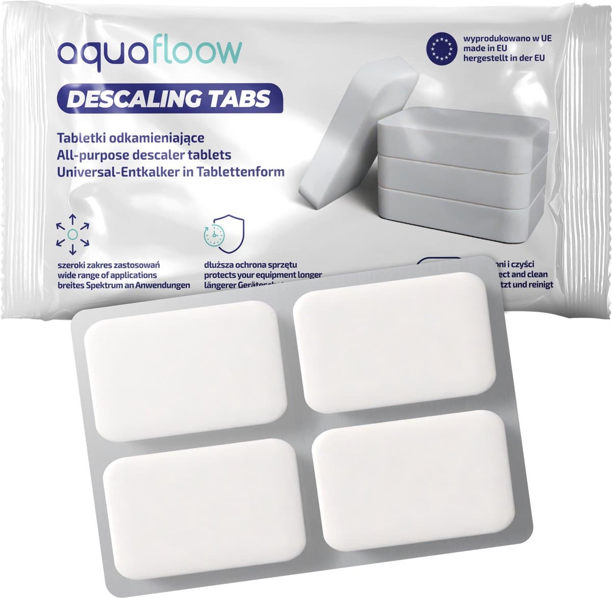 AquaFloow Ontkalker - Ontkalkingstabletten 2-in-1 - Universeel - voor Koffiemachine en Waterkoker - 4 stuks (4 x 14 g)