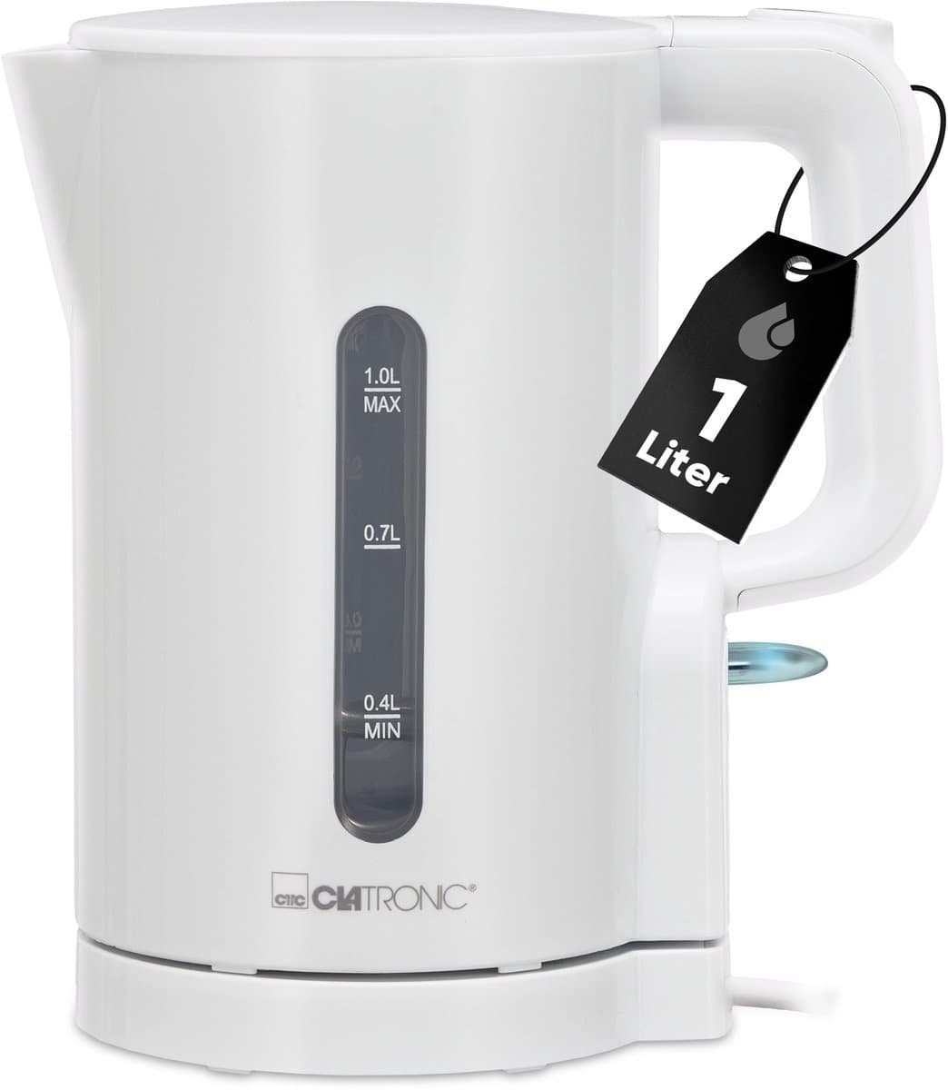 Clatronic WK 3834 - Waterkoker - geschikt voor de Camping -1Liter -900W -Wit