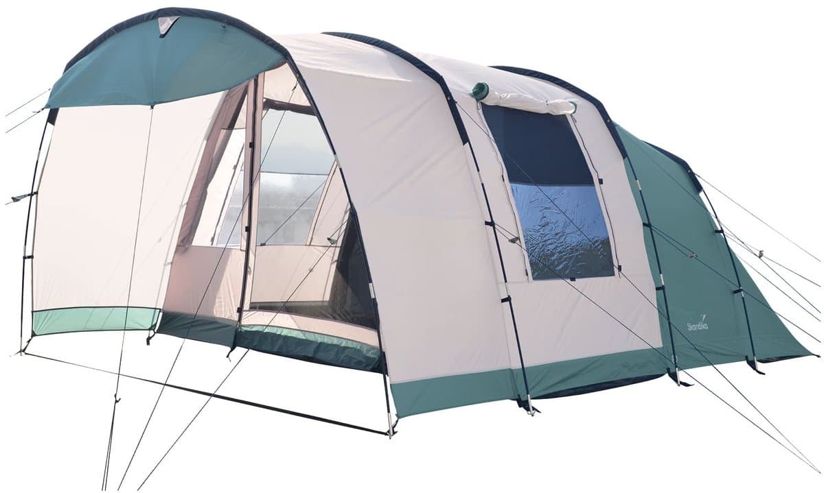 Skandika tunneltent Hafslo 4 Sleeper Protect - Tent voor camping, 4 personen, waterdicht, met ingenaaide tentvloer, 5000 mm waterkolom, voortent en donkere slaapcabine | Tent, familietent