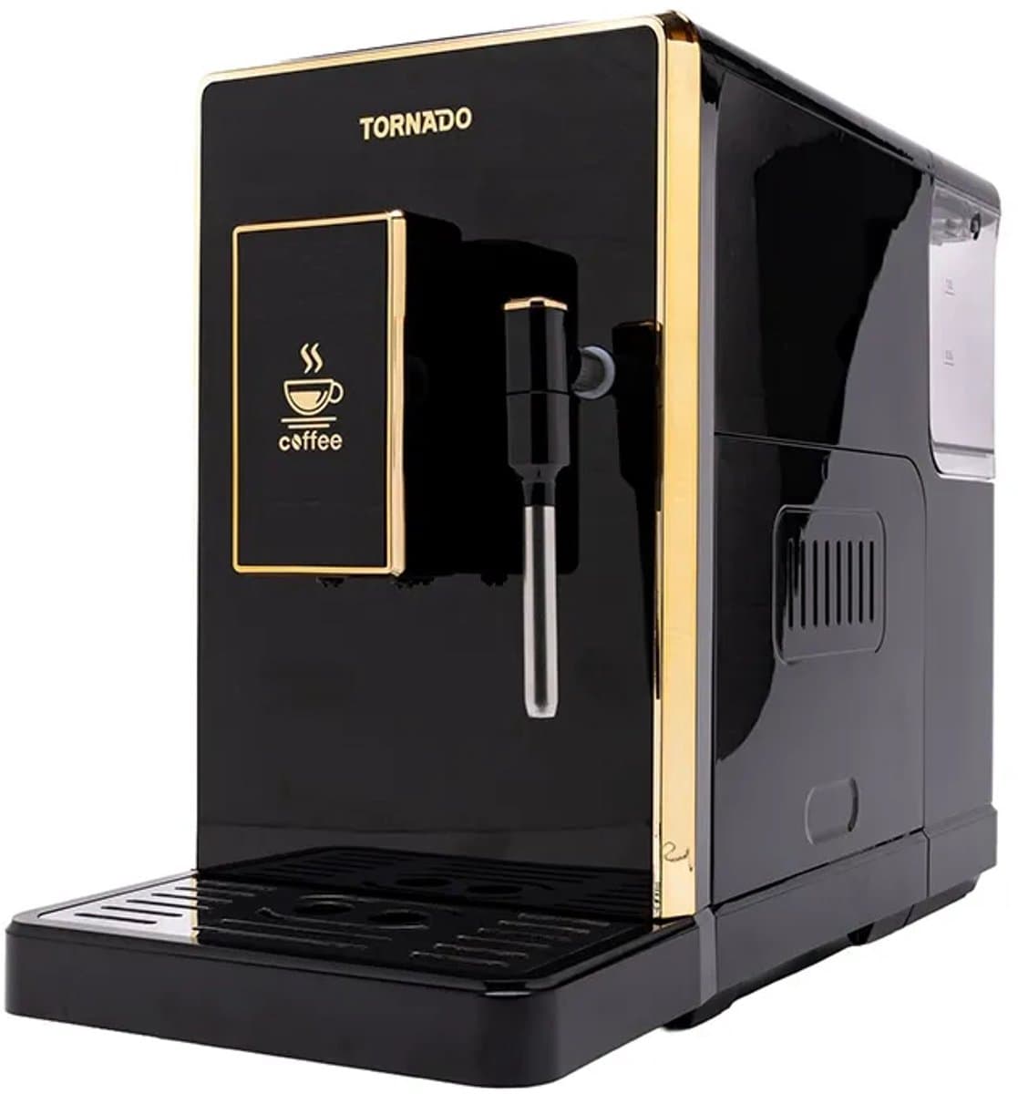 Tornado - TCM-9008A-GS - Volautomatisch Koffiezetapparaat - 20 Bar - Stoompijpje - LED Display - 1.5L