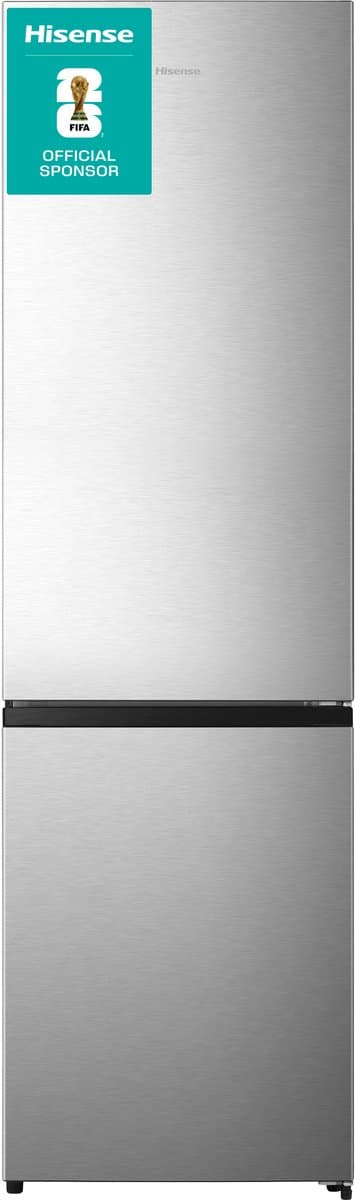 Hisense RB440N4ACC - Koelvriescombinatie vrijstaand - RVS look - 336 liter - Rechtsdraaiend (omkeerbaar) - C label - 35 dB(A) - NoFrost