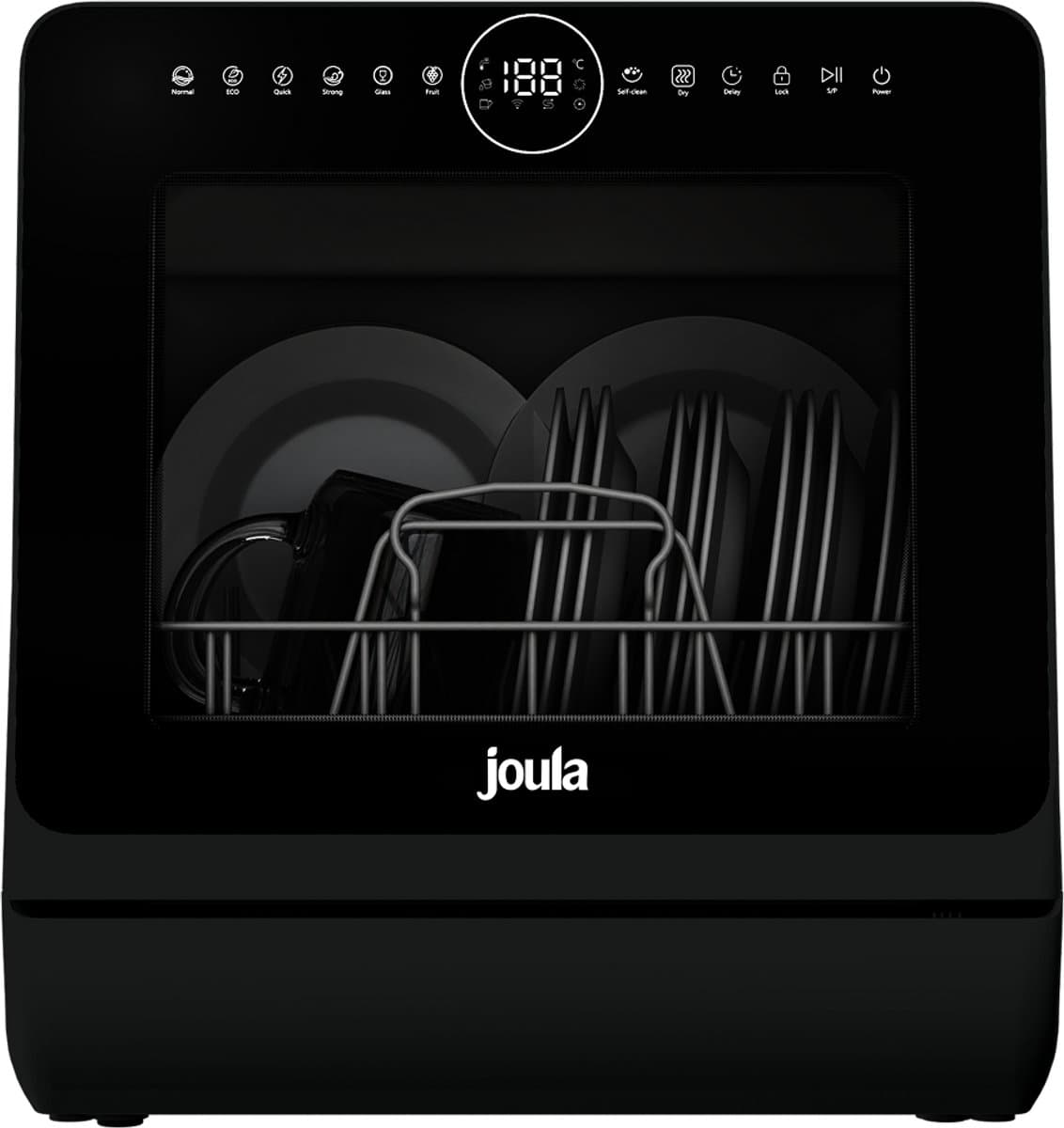 Joula Mini Vaatwasser met Waterreservoir - 8 Wasprogramma's - 5 Couverts - Kleine Smalle Vrijstaande Afwasmachine - Camping - Zwart