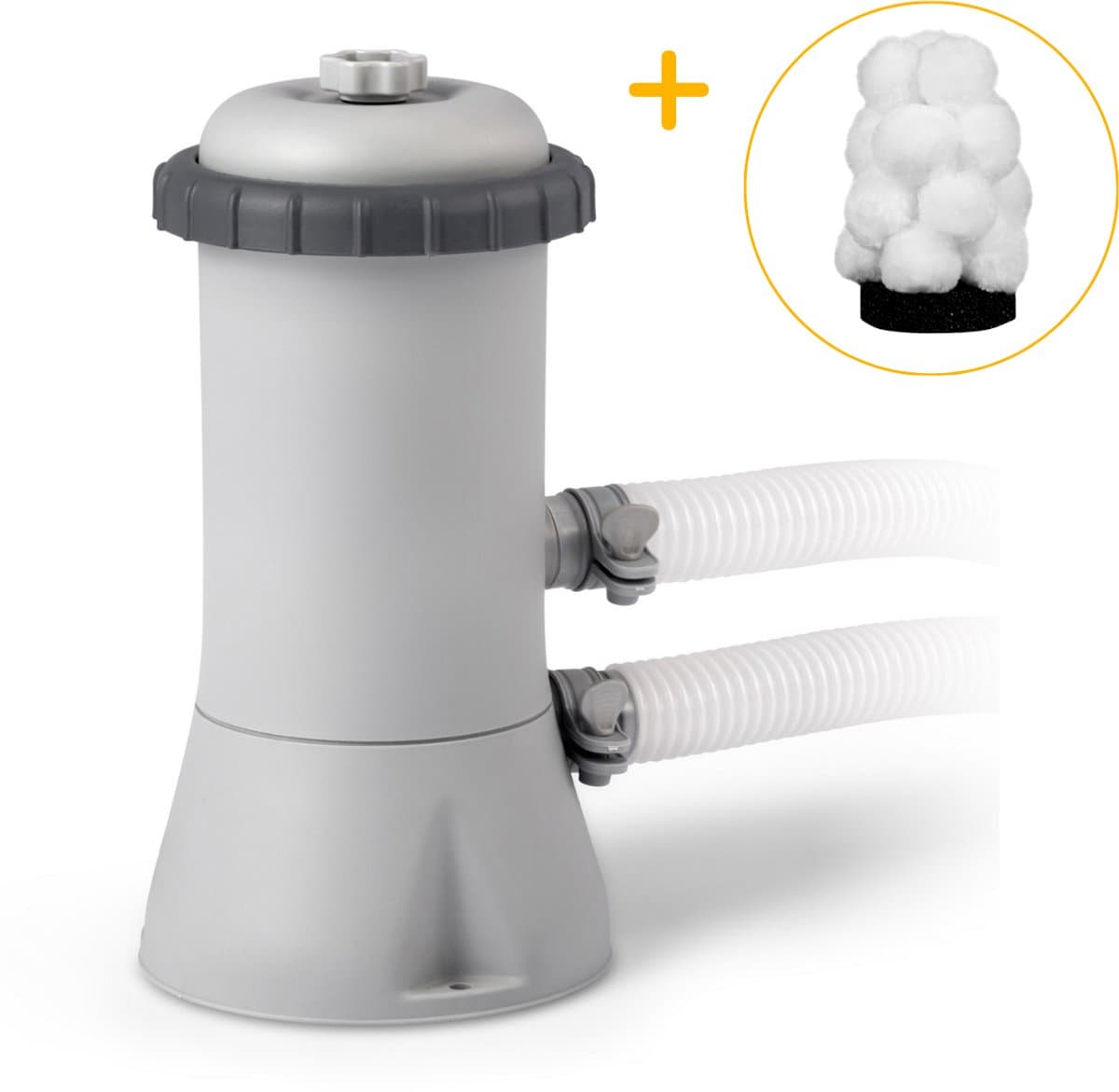 Intex cartridge zwembadpomp klein | Tot 9.000 liter | Voordeelpakket | Inclusief filtercartridge A met filterbollen | Duurzaam en uitwasbaar