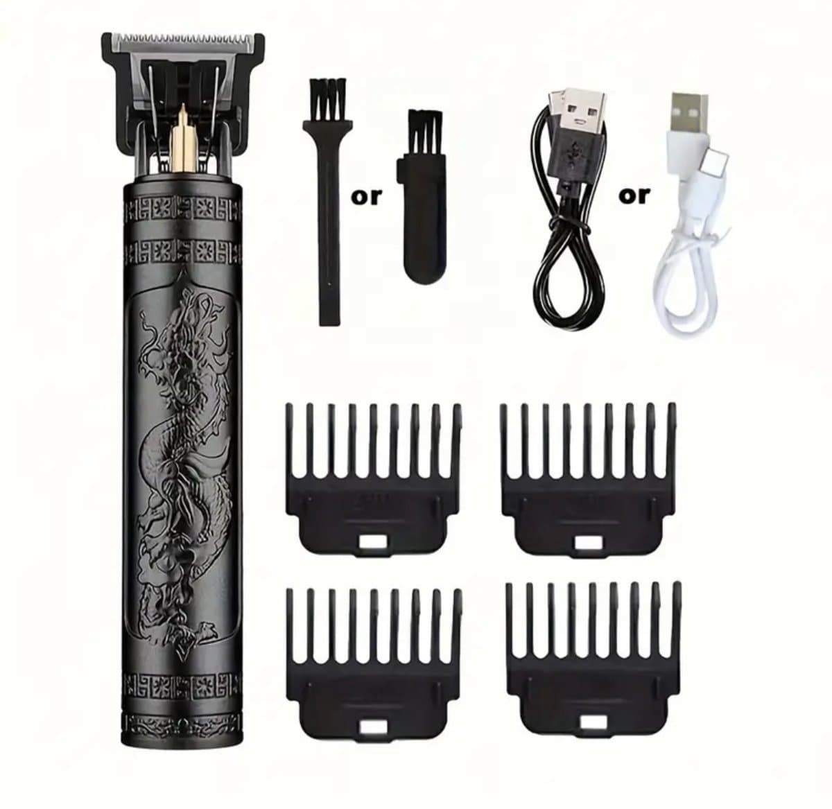Vintage T9 Elektrische Haarsnijmachine - Dragon Zwart - Tondeuse - Professionele Mannen Scheerapparaat - Oplaadbare Kapper Trimmer Voor Mannen
