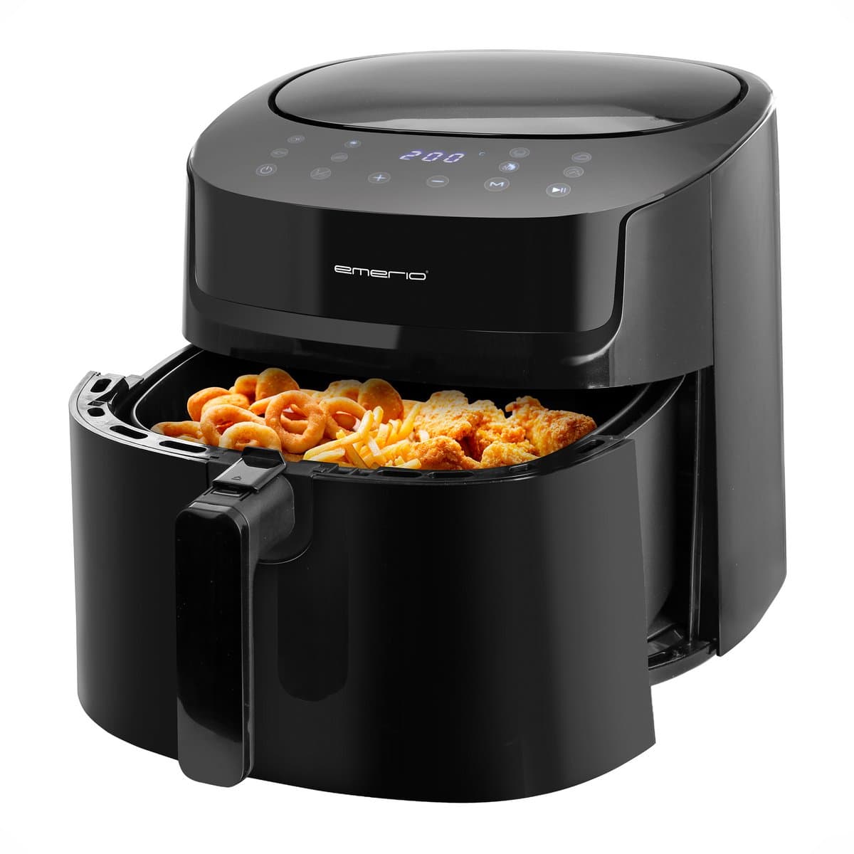 Emerio Airfryer XL 1800W - 7,2 Liter Heteluchtfriteuse - Regelbare thermostaat 40ºC tot 200ºC - 8 Kookprogramma's - AF-129622.1 Zwart