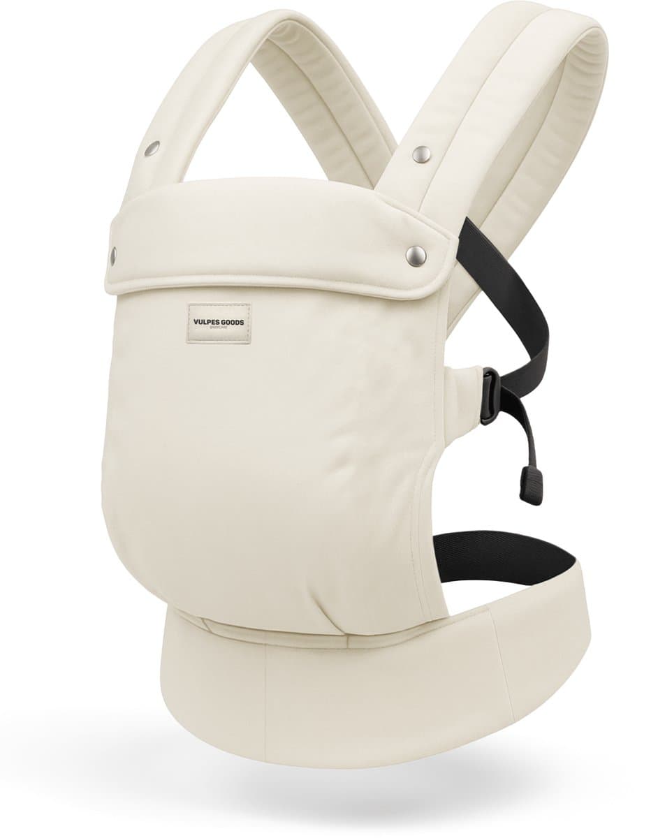 Vulpes Goods® BabyCare - Draagzak – Ergonomische Baby Draagzak 0-36 mnd – Luxe Buikdrager tot 20 kg – OEKO-TEX® Katoen – Handsfree Comfort - Met Rugsteun & M-Positie - Crème