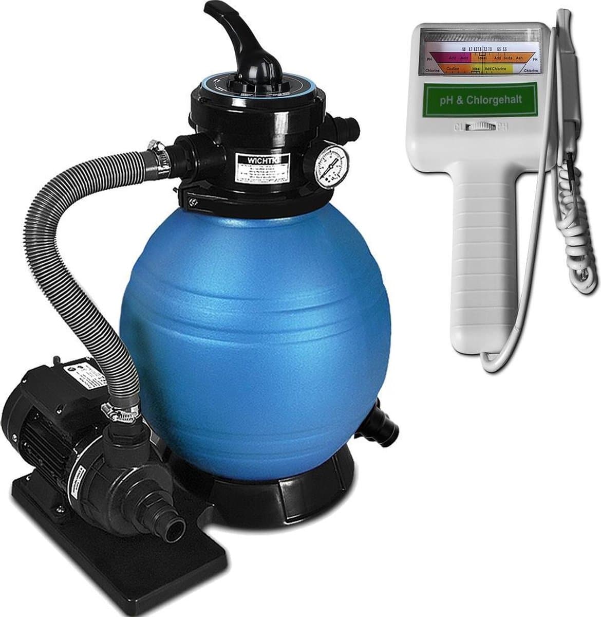 Monzana Zandfilterpomp - 10.200-L/u - Incl. Watertester pH Chloor