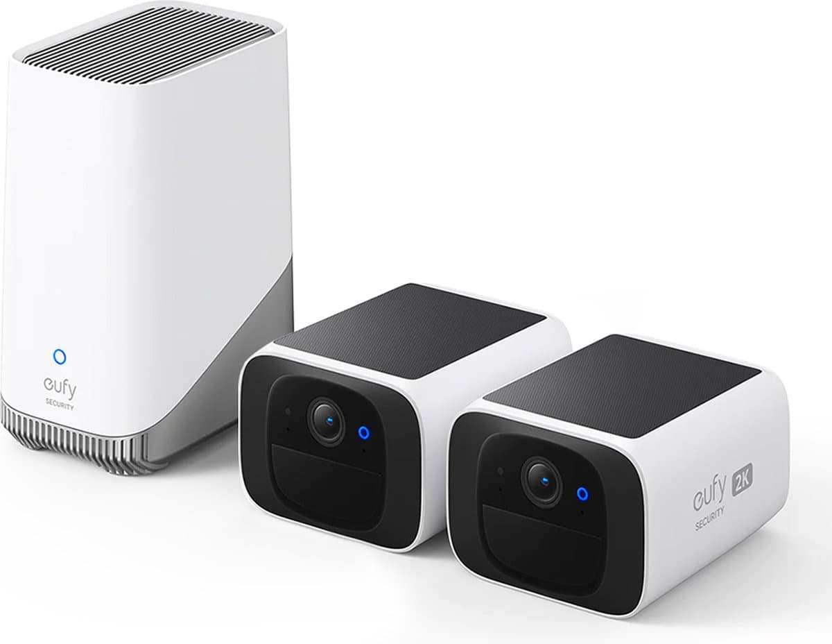 eufy Security Solo camera S220 2-Cam Kit – SoloCam - 2K-resolutie – Zonne-energie – Draadloze Buitencamera's – AI Mensdetectie – Nachtzicht – IP67 Weerbestendig – Geen maandelijkse kosten