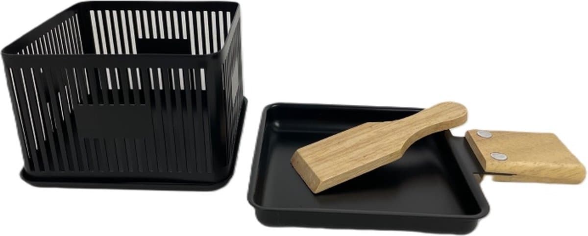 Raclette voor Kaas - 1 persoon- Kaasfondue met de Tapas Fondue -Compact-To-go-10 x 10 x 6.5 cm