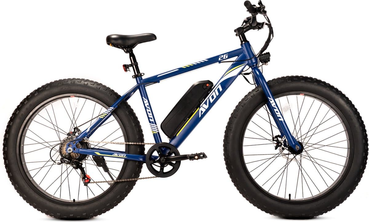 Avon E-bike Fatbike 26 Inch – 250w Motor 60-80km Actieradius 7-speed Shimano Blauw Gratis Rijklaar Bezorgd