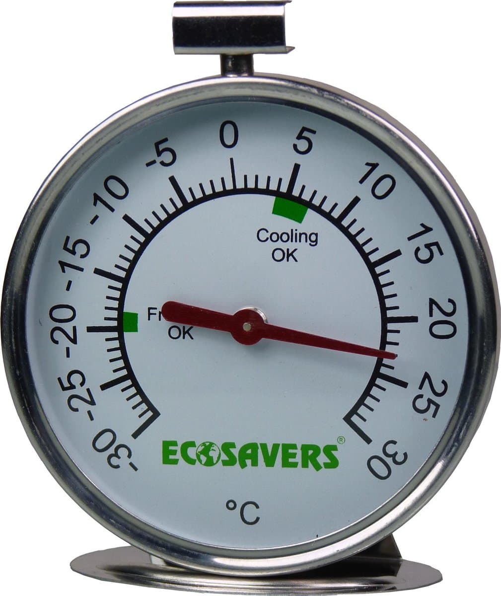 Ecosavers Koelkast Thermometer voor koelkast en vriezer | Helpt de juiste temperatuursinstelling te krijgen