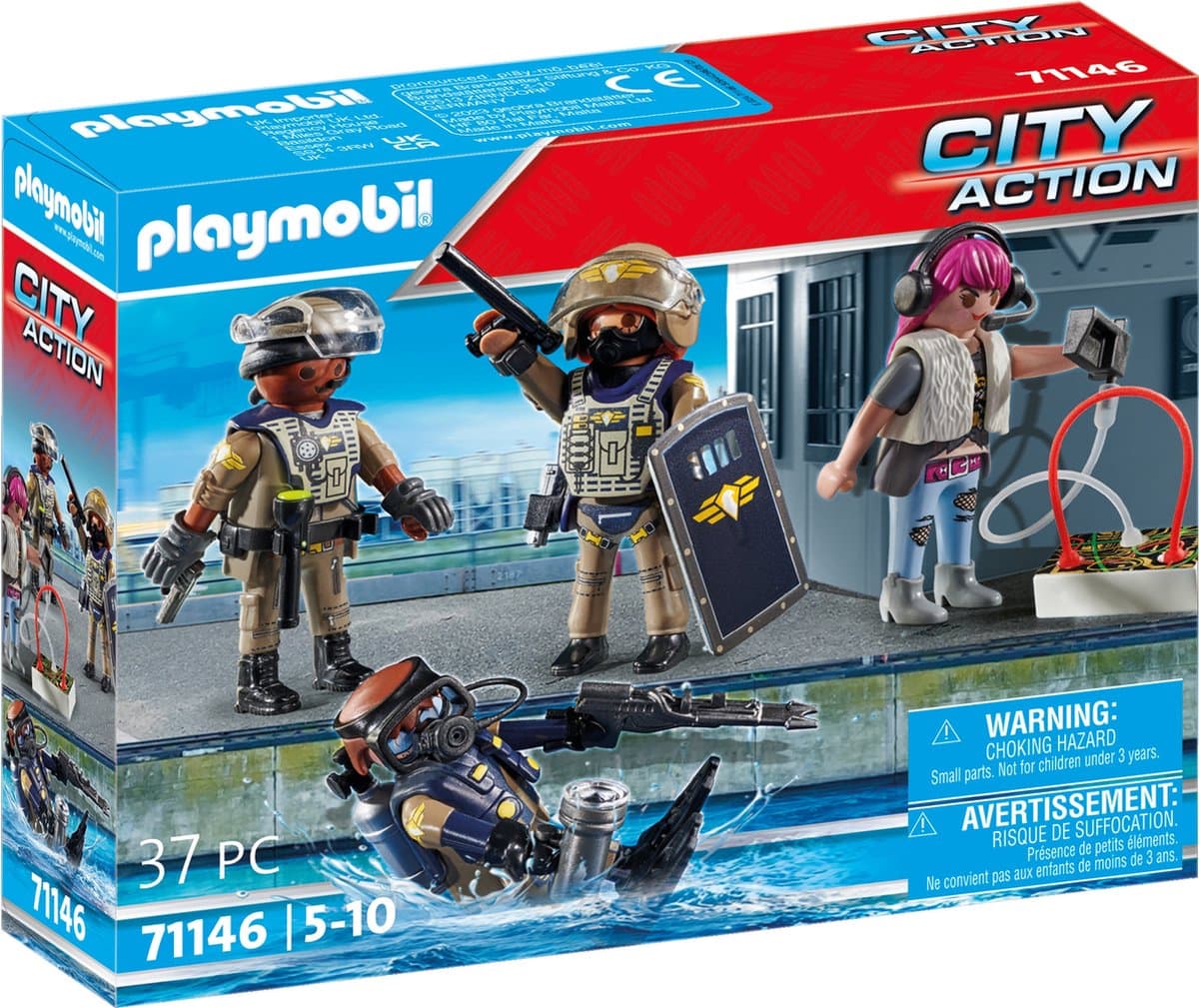 PLAYMOBIL | City Action | SWAT-figurenset | Speelgoed voor kinderen vanaf 5 jaar | 71146
