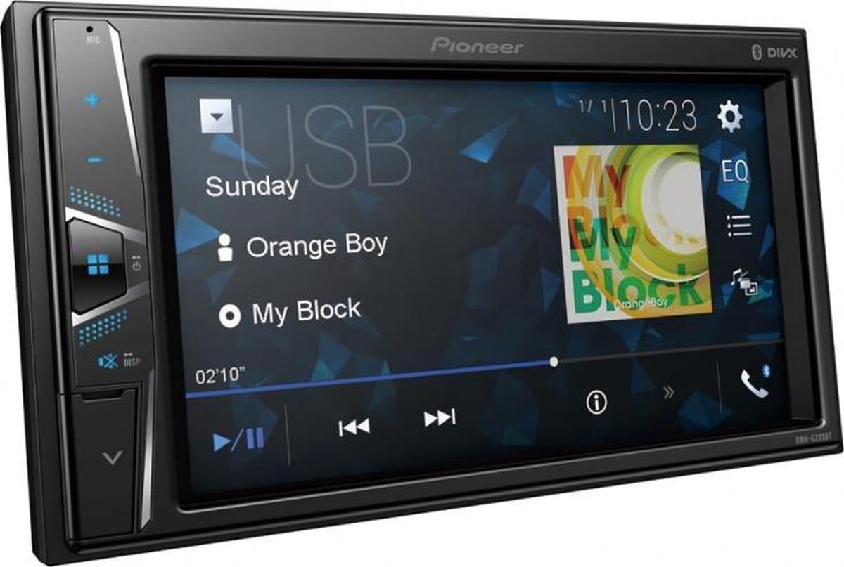 Pioneer DMH-G220BT – 2-DIN multimedia autoradio met 6,2″ touchscreen, Bluetooth & USB – 13-bands equalizer – Mechavrij