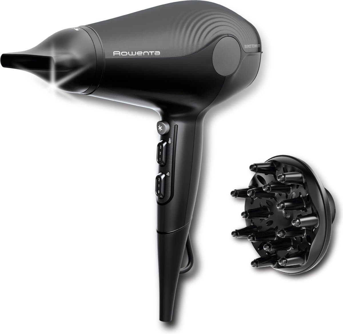 Rowenta Ultra Silence CV6430 - Föhn - Stille Haardroger - Ionische Technologie - 6 Instellingen - Zwart - 1800W