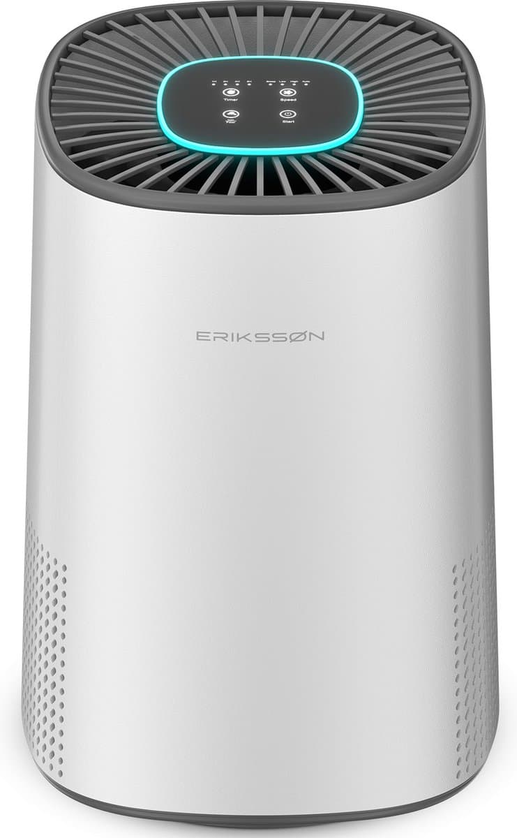 Erikssøn Luchtreiniger Elite - HEPA-14 Filter - Wit - 240 m3/u - Vermindert Stof En Pollen - Met Hepa Filter - Met Ionisator - Air Purifier - Clean Air