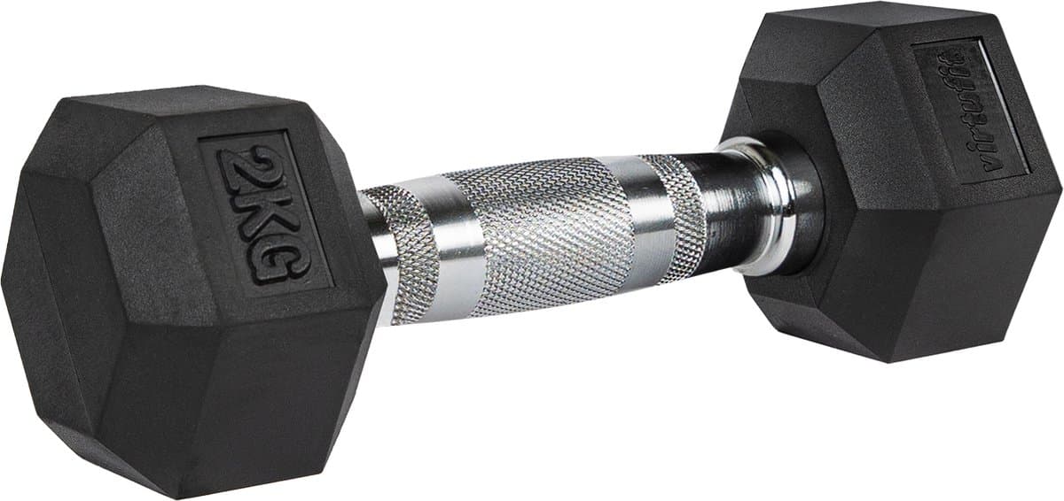 VirtuFit Hexa Dumbbell Pro - 2 kg - Hexagon Dumbbell - Duurzaam en Slijtvast - Krachttraining - Gewicht - CrossFit & Fitness - Geschikt voor Beginners en Professionals - Per Stuk Verkocht