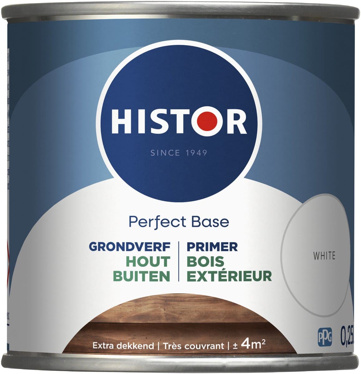 Histor Perfect Base Grondverf - Houtverf - Primer Verf voor Buiten - Weerbestendige Verf met UV bescherming - Ideaal voor Schuttingen en Tuinmeubelen - Wit - 0.25 L