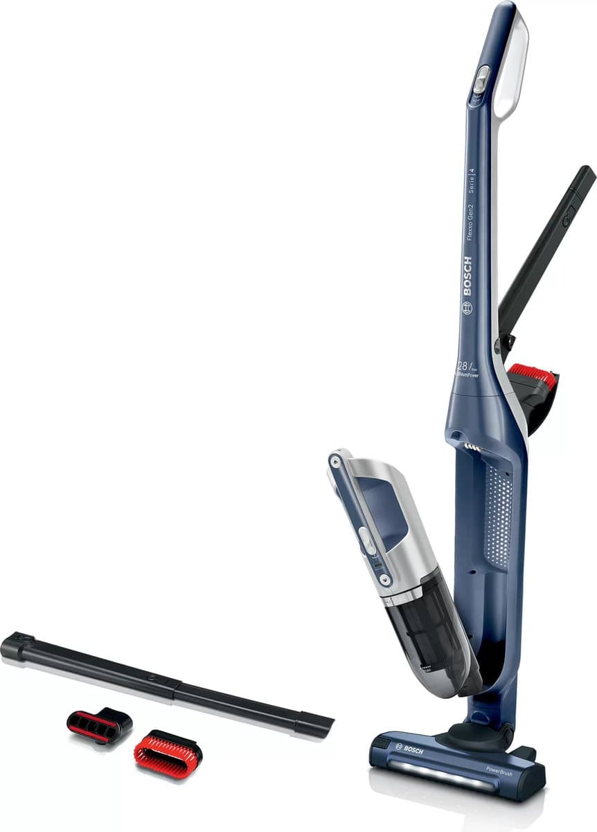 Bosch Flexxo BBH3K2800 - draadloze steelstofzuiger - zakloos - blauw