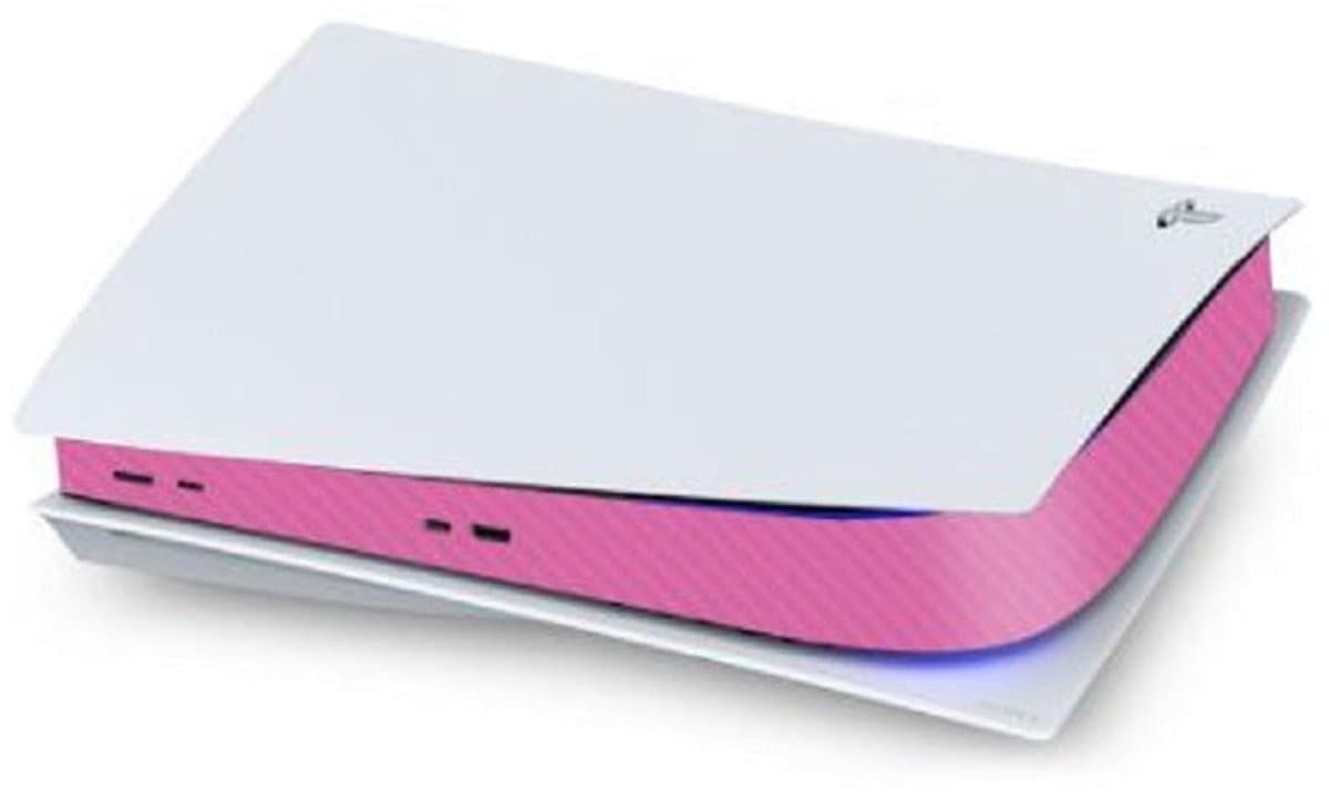 Gadgetpoint - Console Sticker Strip voor PS5, PlayStation 5 - Performance Gaming Skin - Bescherming Accessoires - Carbon - Roze