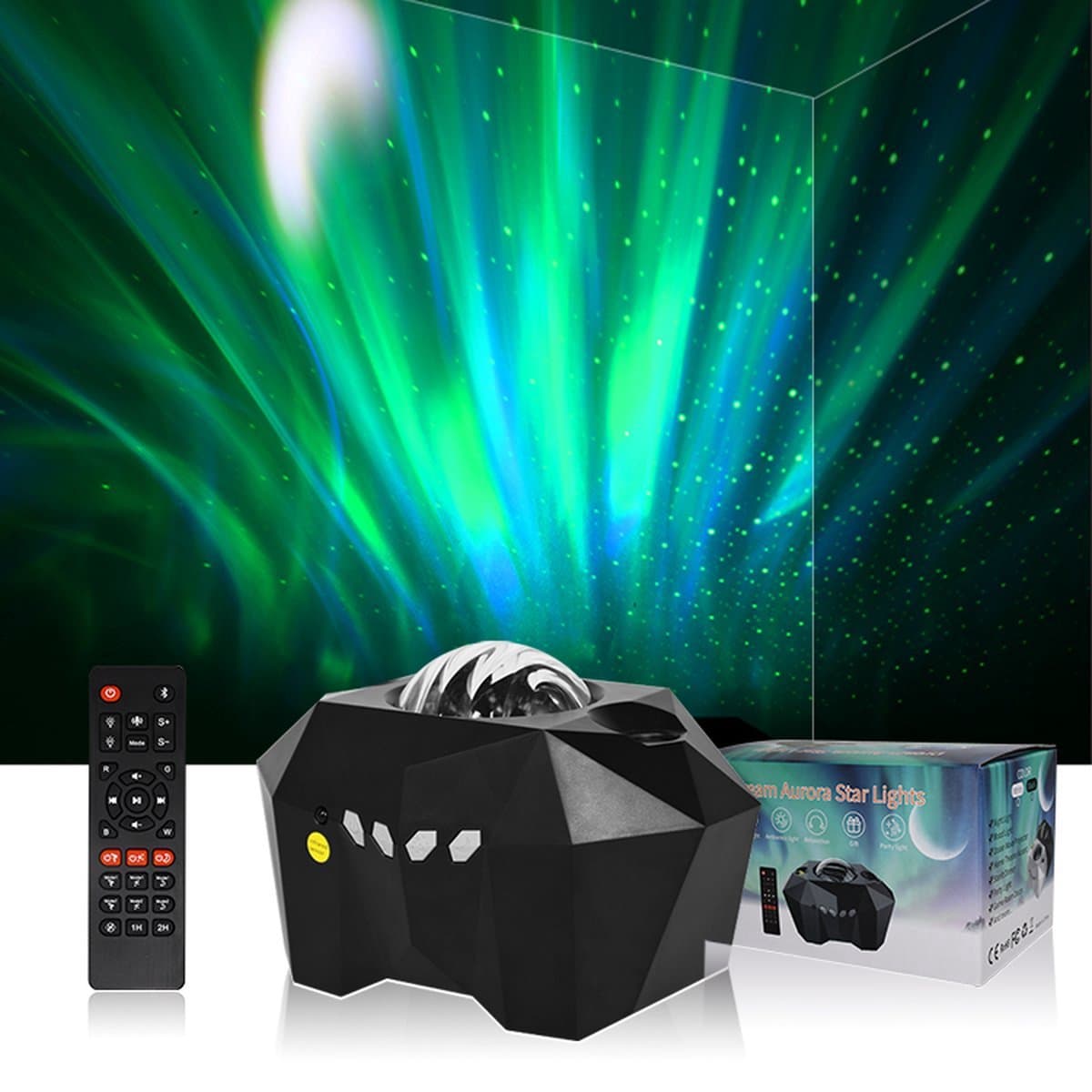 Lexorion Sterrenhemel Projector & Galaxy Projector – Nachtlampje met Noorderlicht & Bluetooth Speaker – Cadeau voor Kinderen & Volwassenen – Zwart