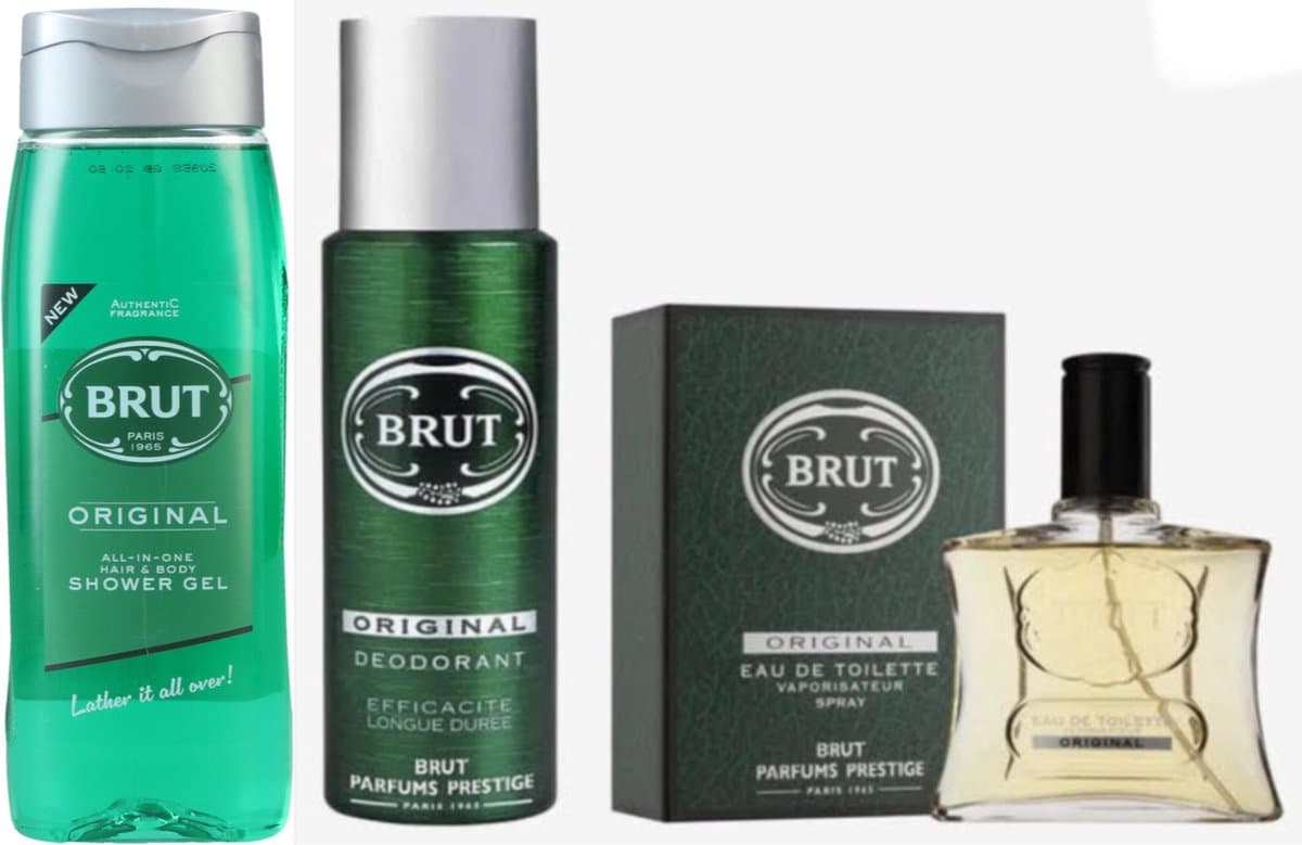 Brut Original - Pakket - 3in1 Douchegel 500 ml & Eau de Toilette 100 ml & Deo Spray 200 ml